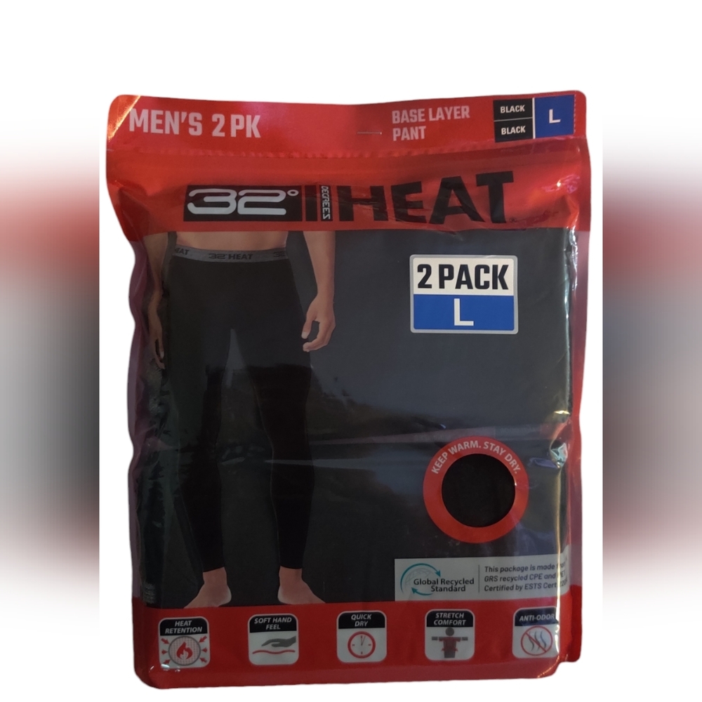 32 Degrees Men's 2-Pack Performance Lightweight Thermal Baselayer Leggin…